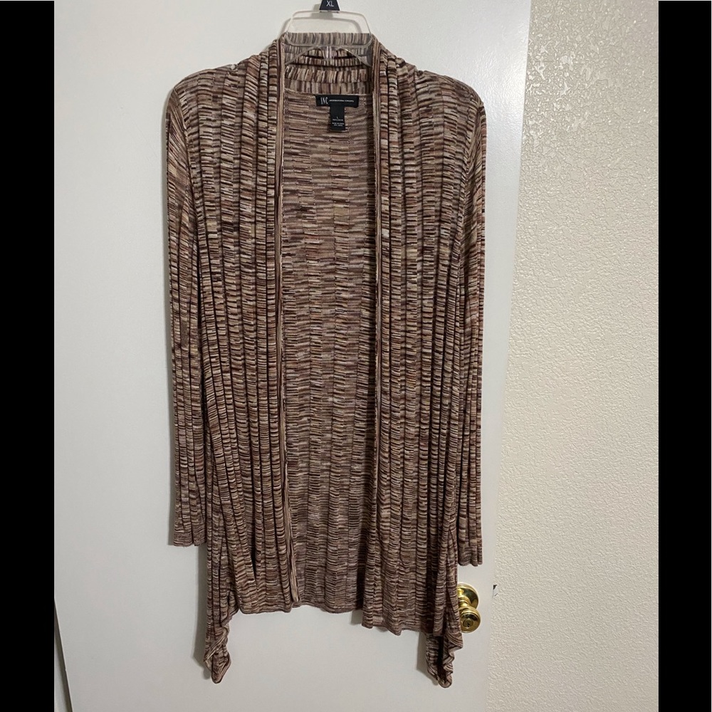 Inc brown long sleeve shrug